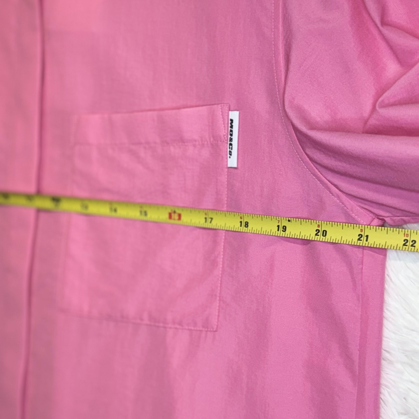Nwt Mo&Co. Pink Pleated Back Hidden Button Down Shirt Size M — image 8 of 8